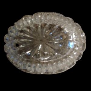 Vintage 1980s Lenox Usa Cut Crystal Oval Trinket Box 6"